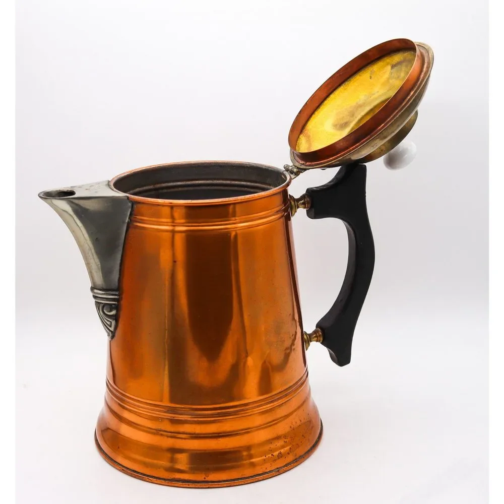 Manning Bowman 1899 Art Deco PitcherPot Copper Bronze Brass Porcelain - Picture 8 of 10